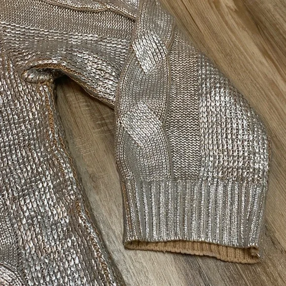 PISTOLA EVERLY FOIL ACCENT COTTON SWEATER GILDED CASTLE COLOR WOMENS SZ LARGE - Picture 12 of 13